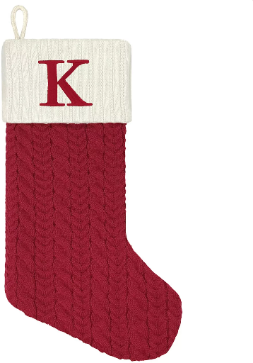 St. Nicholas Square Cable Knit Monogram Stocking Deal