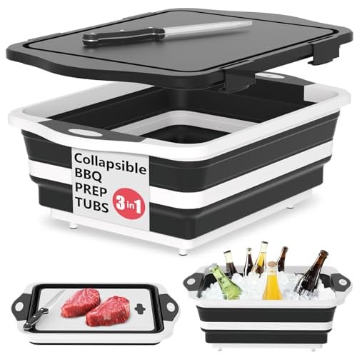 16.7" x 12.2" Hi Ninger 3-in-1 Collapsible Camping Wash Basin Set w/ Colander, Cutting Board, Knife and Lid Deal