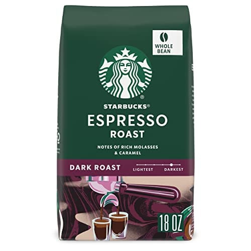 Starbucks Whole Bean Coffee Dark Roast Espresso Roast 18 Ounce Bag Deal
