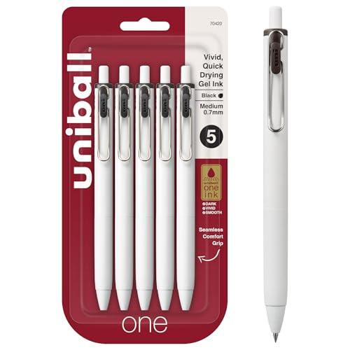 5-Pack Uniball One Gel 0.7mm Medium Pen (Black)