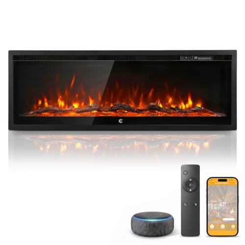 BINMIT 50 Inch Smart Electric Fireplace Insert Recessed and Wall Mounted Deal