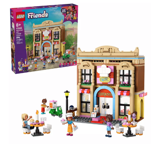 LEGO Friends Restaurant and Cooking School Building Set 42655, 896 Pcs