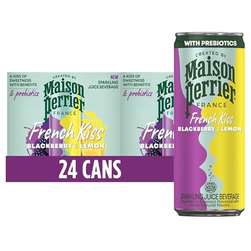 Maison Perrier French Kiss Sweetened Sparkling Juice Beverage 24-Pack (Blackberry & Lemon)