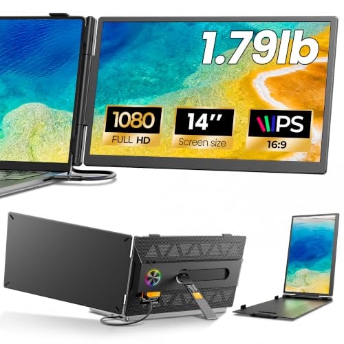 14-Inch Portable Laptop Screen Extender with One-Cable Setup and No Driver Required