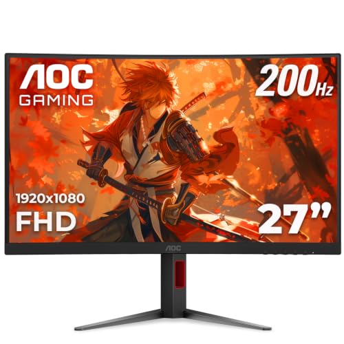 AOC 27 Inch Curved Gaming Monitor FHD 200Hz VA 0.3ms HDR Deal