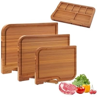 3-PCS Bamboo Cutting Board Set Deal
