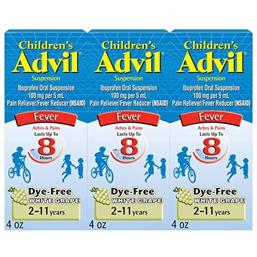 Advil Children's 2-11 years old Pain Reliever and Fever Reducer, Liquid, White Grape - 4 Fl Oz (3-Pack) Deal