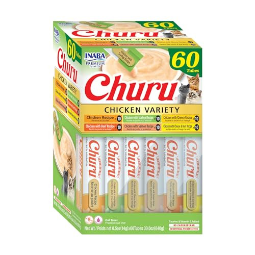 INABA Churu Lickable Creamy Purée Cat Treats 60-Pack