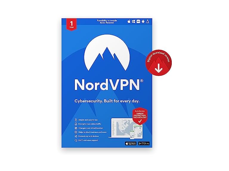 1-Year NordVPN VPN & Cybersecurity Subscription (10-Device; Digital) Deal