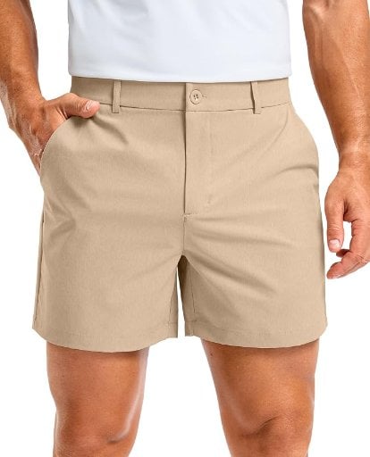Soothfeel Men's 5"/7"/9" Flat Front Casual Quick Dry Golf Shorts