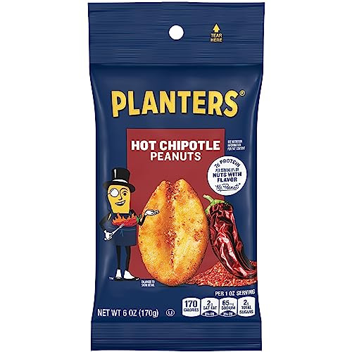 12 Pack of Planters Hot Chipotle Peanuts, 6 Oz.