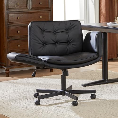 amseatec Criss Cross Office Chair, Swivel Makeup Vanity Chair with Wheels Deal