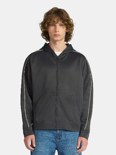 No Boundaries Men's Vintage Style Full-Zip Track Hoodie