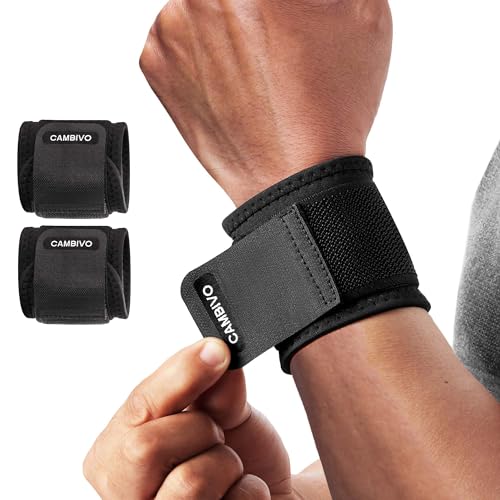 CAMBIVO 2-Pack Wrist Braces with Adjustable Wraps
