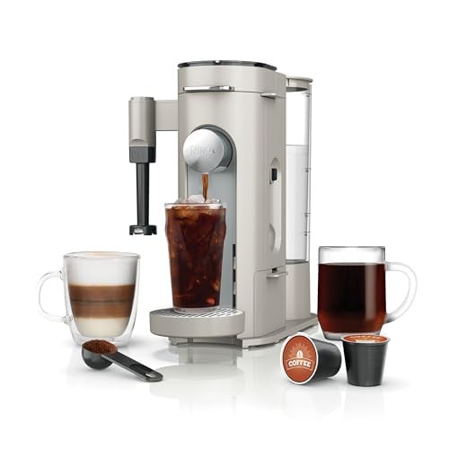 Ninja Pod & Grounds Specialty Single-Serve Coffee Maker, K-Cup Pod Compatible, Brews Grounds, Built-In Milk Frother, 56-oz. PB051ST Deal