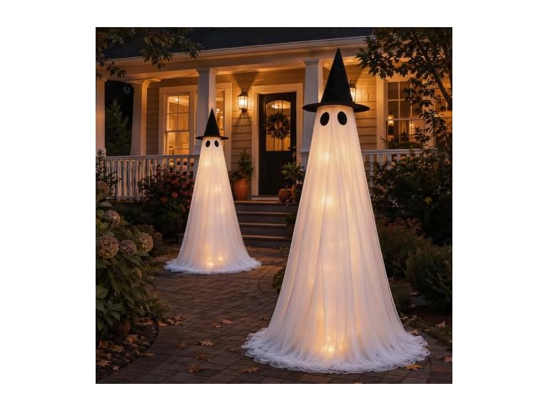 Light Up Ghost Decor 2-Pack 5 Ft