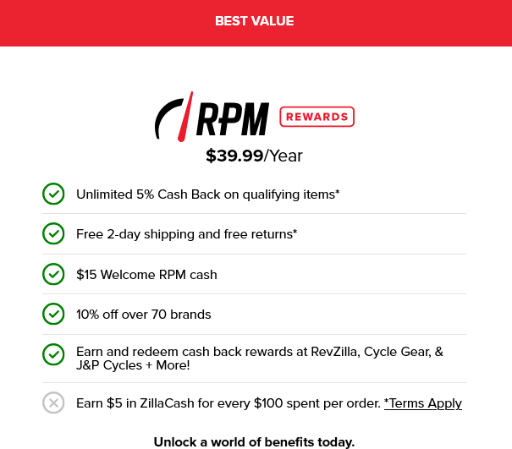 Revzilla / Comoto RPM Rewards 1-Year Subscription Deal