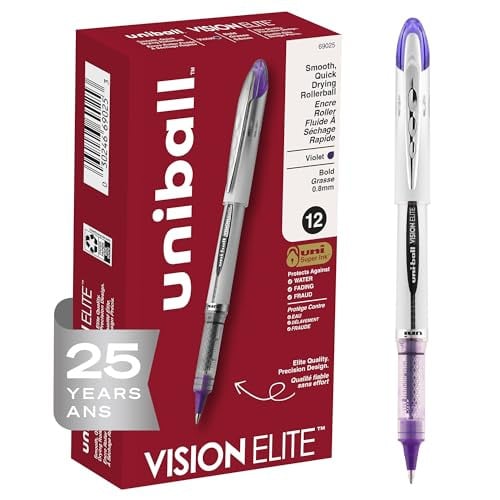 Uni-Ball Vision Elite 0.8mm Bold Point Rollerball Pens 12-Pack