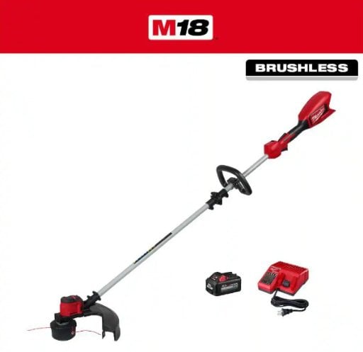 Milwaukee M18 Brushless 18V 16 in. Cordless String Trimmer Kit with 6.0 Ah Battery