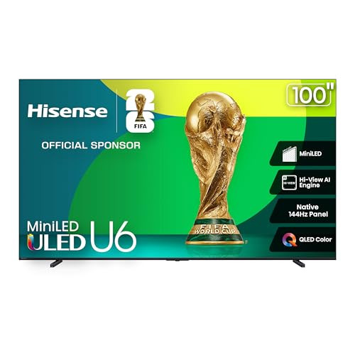 100" Hisense U6 Series Mini-LED 4K UHD Smart HDR Gaming Fire TV