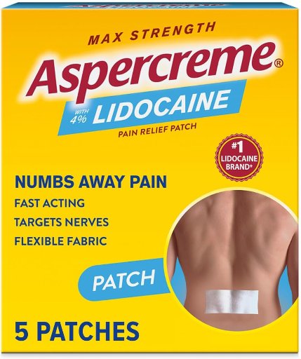 Aspercreme Max Strength Lidocaine Pain Relief Patch 5-Count