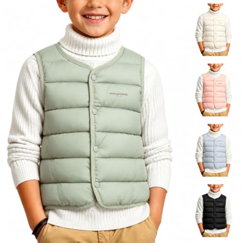 Boys Girls Quilted Snap Button Waistcoat