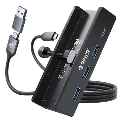 ORICO USB Hub 3.0, Clamp USB Hub with Extra Power Supply Port Deal