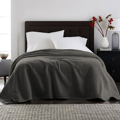 Harper Lane Velvet Plush Solid Blanket (Charcoal Full/Queen)