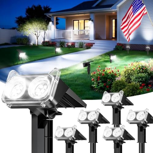 Solar Spot Lights Outdoor Waterproof 6-Pack with 14 Big LEDs