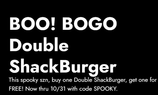 Shake Shack BOGO Free Double Shakeburger