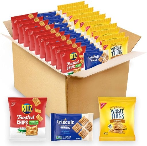 40-Pack Nabisco RITZ, Wheat Thins, Triscuit Minis Cracker Variety Snack Pack Deal