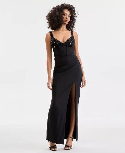 Juniors Black High-Slit Gown + 30% Off Most Items w/Code Deal
