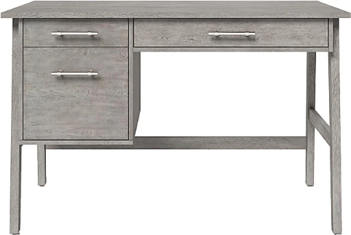 Whalen Marilla 48"W Wood Pedestal Computer Desk, Driftwood Gray Deal