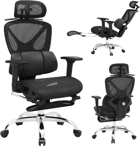 Freepub Ergonomic Office Chair with 3D Headrest Armrests Deal
