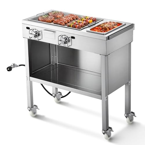 VEVOR Outdoor Propane Griddle 2 Burners 11,600 BTU Each Deal