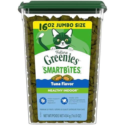 (Prime Deal) Greenies Feline Smartbites Indoor Cat Treats (Tuna, 16-Ounce)