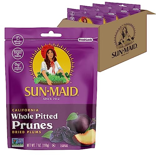 Sun-Maid California Sun-Dried Whole Pitted Prunes 4-Pack, 7 Oz.
