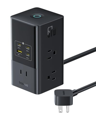 Baseus 67W GaN6 10-in-1 Charging Station w/ 1200J Surge Protection + Retractable USB C Cable