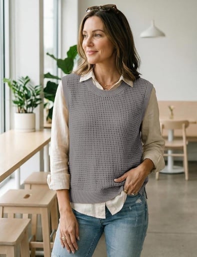 Totatuit Crochet Sweater Vest Deal