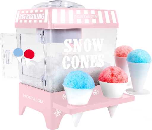 Nostalgia Snow Cone Shaved Ice Machine Pink