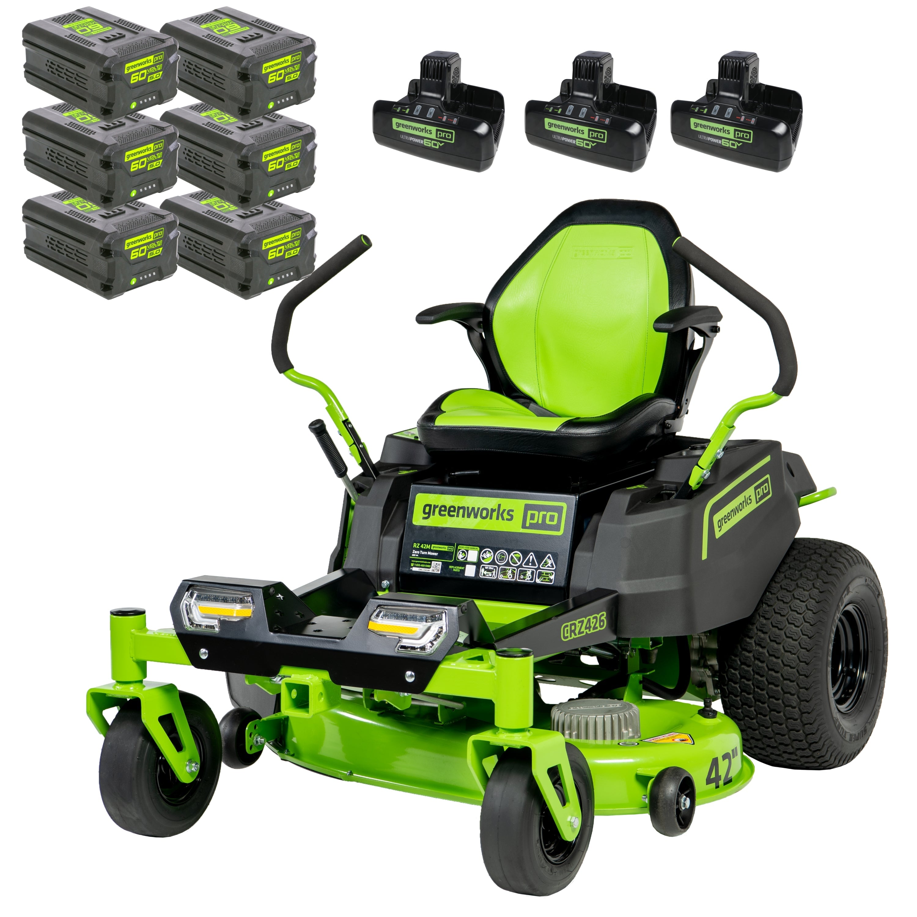 Greenworks 80V 42" Cordless Battery CrossoverZ Zero Turn Lawn Mower with (6) 5.0Ah Batteries Deal