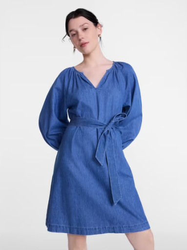 Scenario Women's and Women's Plus Mini Dress with Long Balloon Sleeves, Sizes XS-4X Deal