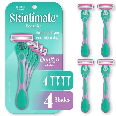 Schick Skintimate Sensitive Skin Women’s Disposable Razors 4-Count Deal