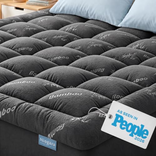Niagara Sleep Solution Queen Bamboo Pillow Top Mattress Topper w/ 20" Deep Pocket Deal