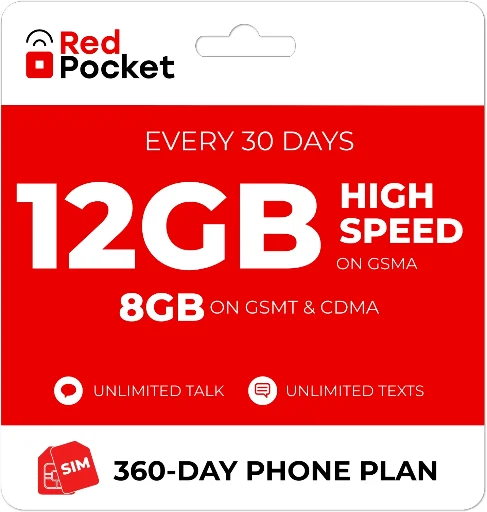 RedPocket Annual eBay Plan 12GB
