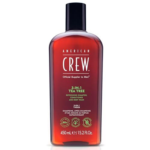 American Crew Men's 3-in-1 Shampoo, Conditioner & Body Wash (Tea Tree) 15.2-Oz