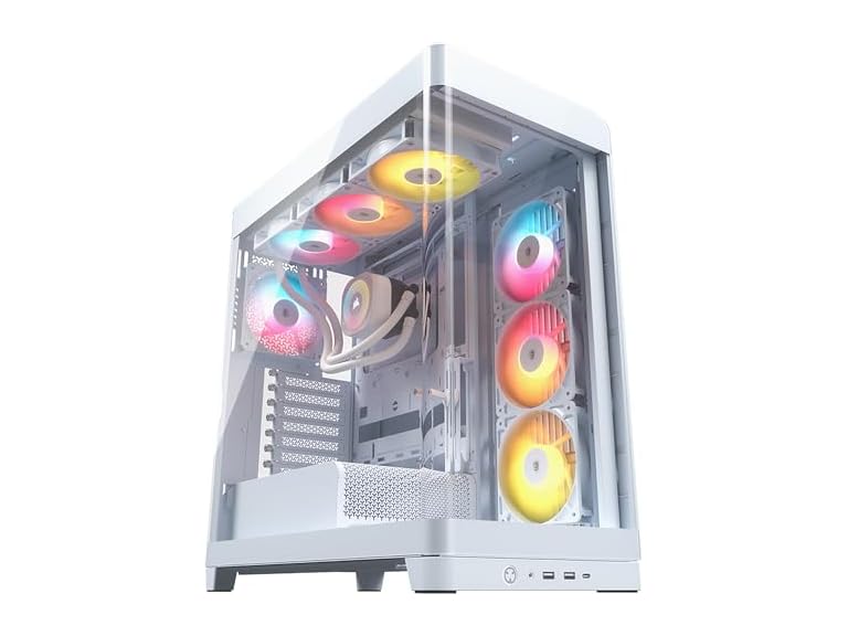 CORSAIR Frame 4500X RS-R ARGB Bundle with 3X RS120R ARGB Fans, 1x RS120 ARGB Fan, 1x Nautilus RS 360 ARGB CPU Cooler - White Deal