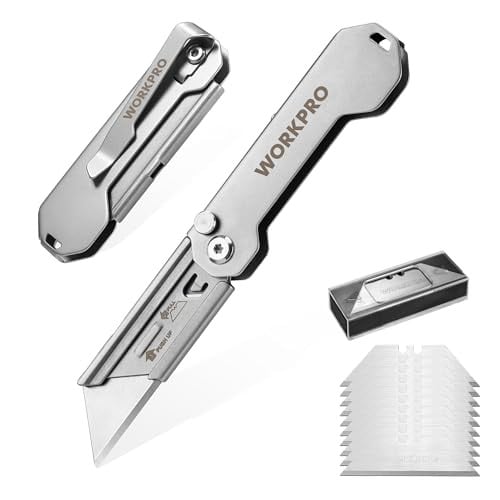 WORKPRO EDC Folding Utility Knife 2-Pack w/ Belt Clip & 10 Blades Deal