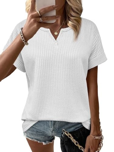 Bosmeer V Neck Short Sleeve Tops Deal