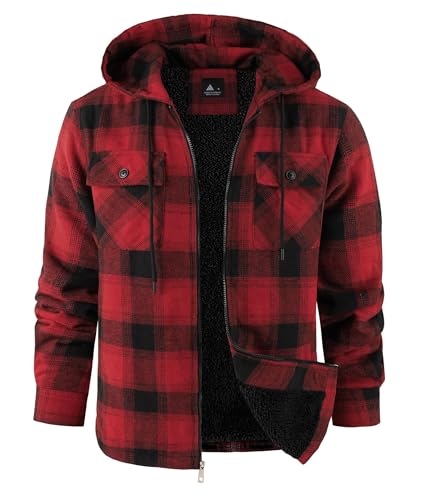 ZITY Men's Sherpa-Lined Flannel Hooded Jacket Deal